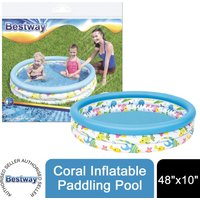 Bestway Inflatable Ocean Life Kids Paddling Pool - Ocean Blue