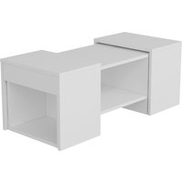 Sartos Nesting Coffee Table with Storage Shelves, Set of 3 - White
