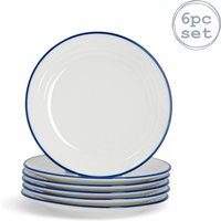 16cm White Farmhouse Side Plates Pack of 6 - White