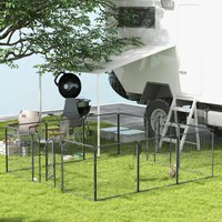 12 Panels Heavy Duty Play Pen, for Small and Medium Pets - Grey / 80cm