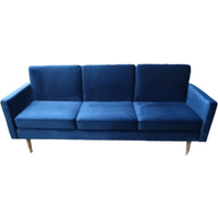FurnitureboxUK, Hugo 3 Seater Velvet Upholstered Sofa Bed - Blue FurnitureboxUK, Hugo 3 Seater Velvet Upholstered Sofa Bed - Blue