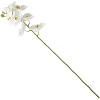 Artificial Single Phalaenopsis Orchid Flower Stem L59cm - White