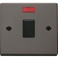 Black Nickel 1 Gang 20A DP Switch With Neon - Black Nickel