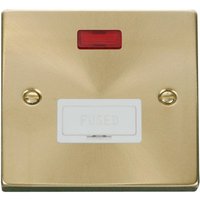 Satin Brushed Brass 13A Fused Connection Unit With Neon - White