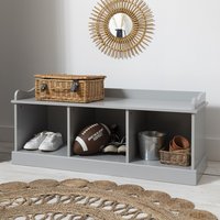 Stockholm Storage Bench - Silk Grey / Bench with 3 Open Storage Cubes