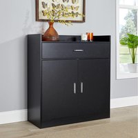 Home Source Novara 2 Door Shoe Storage Cabinet - Black