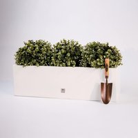 White Gloss Fibreglass Trough Garden Planter - White