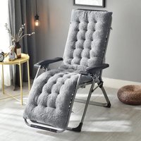 Sherpa Fleece Chair Pad Single-Sided with Non-Slip Thickened Base - Grey / 160cm