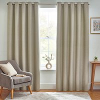 Dawn Textured Blackout Eyelet Curtains - Natural / 183cm / 168cm