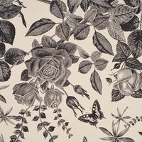 Roll of Self-Adhesive Floral Wallpaper - Black + Beige 1