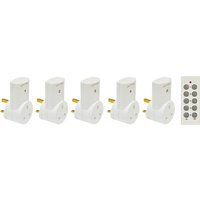 Eagle Eagle 5 Way Remote Control Mains Socket Set - Grey