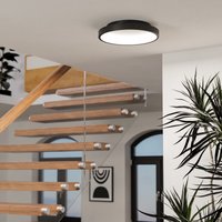 EGLO Loretello-Z Smart Control Steel LED RGB Modern Ceiling Light, Black - Black