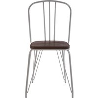 District Grey Metal Frame And Elm Wood Chair - Grey