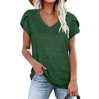 Women's V-Neck T-Shirt - Green / XL