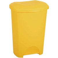 General Waste Rubbish Yellow 50L Foot Pedal Trash Bin - Yellow