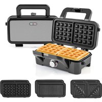3 in 1 Waffle Maker Sandwich Maker - Black