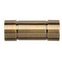 28mm Fixed Length Metal Eyelet Curtain Pole Set - Aspect Finial - Antique Brass / 200cm
