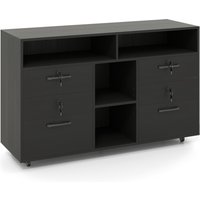 Mobile Lateral Filing File Cabinet - Black