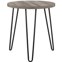 Owen retro round end table - Grey Oak