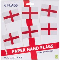 Pack of 6 World Cup 2026 England Hand Flags