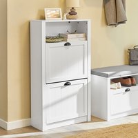 SoBuy Shoe Cabinet Storage Organizer Unit with 2 Drawers - White