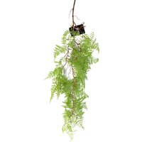 Artificial Hanging Maidenhair Fern Plant Light Green - Green