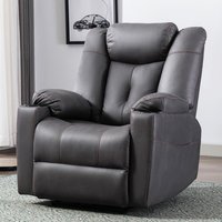 Afton Electric Fabric Auto Recliner Armchair USB Lounge Chair - Charcoal