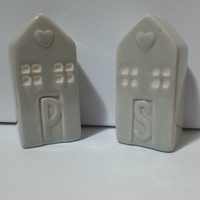 House Shaped Cruet Set Salt and Pepper - Neutral