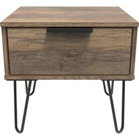 Hong Kong Ready Assembled 1 Drawer Bedside Cabinet - Vintage Oak