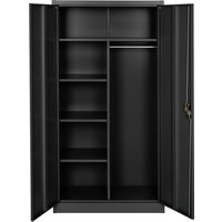 Filing Cabinet with 6 Shelves and Rail - Black