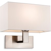 Raffles Single Wall Brushed Steel Rectangle Cream Shade - Brushed Steel with Cream Shade