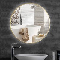 Nordic Hanging Makeup Round Wall Mirror - Gold / 60cm