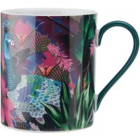 Mikasa x Sarah Arnett Porcelain Mug, 350ml, Peacock Print - Green