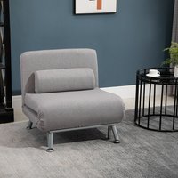 HOMCOM Modern 3 In 1 Design Single Sofa Bed Sleeper - Grey