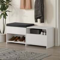 Filux Modern Shoe Storage Bench - White