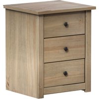 Panama 3 Drawer Bedside Table - Natural