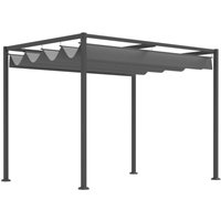 Naxos Metal Pergola Garden Gazebo Canopy - Grey