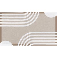 Beige Abstract Lines Indoor Outdoor Doormat - Beige