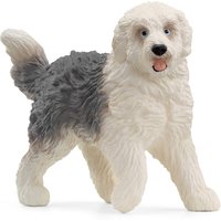 SCHLEICH Farm World Old English Sheepdog Toy Figure - 13968 - Black/White