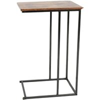 C Shaped Side Table Living Room Industrial Rustic Brown Furniture - Brown
