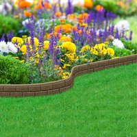 Rubber Brick Effect Garden Border - Brown