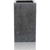 Grey Speckled Poly Terrazzo Tall Cube Planter - Grey / 143l