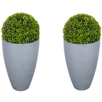 Elegant Tall Garden Planters - Grey / 43cm / 28cm