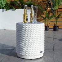Abrihome Outdoor Indoor Concrete Furniture Side Table - White