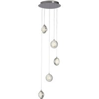 Quartz 5 Light Ceiling Pendant - Chrome