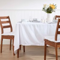 Plain Cotton Tablecloth - White / 54x90 in
