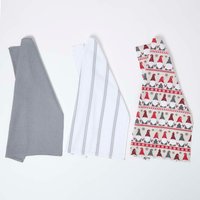 Gonk Christmas Tea Towels Set of 3 - Multi Colour