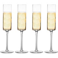 Edge Champagne Flutes - Set of 4 - Clear