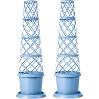 Plant Pot Tower Planter and Flower Climbing Frame in Mayan Blue - Mayan Blue / 2