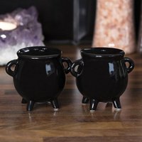 Fun Miniature Cauldron Cruet Set - Black